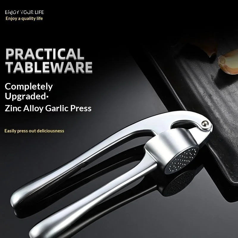Zinc Alloy Garlic Press Set with Peeler & Cleaning Brush Garlic Press Set Qme
