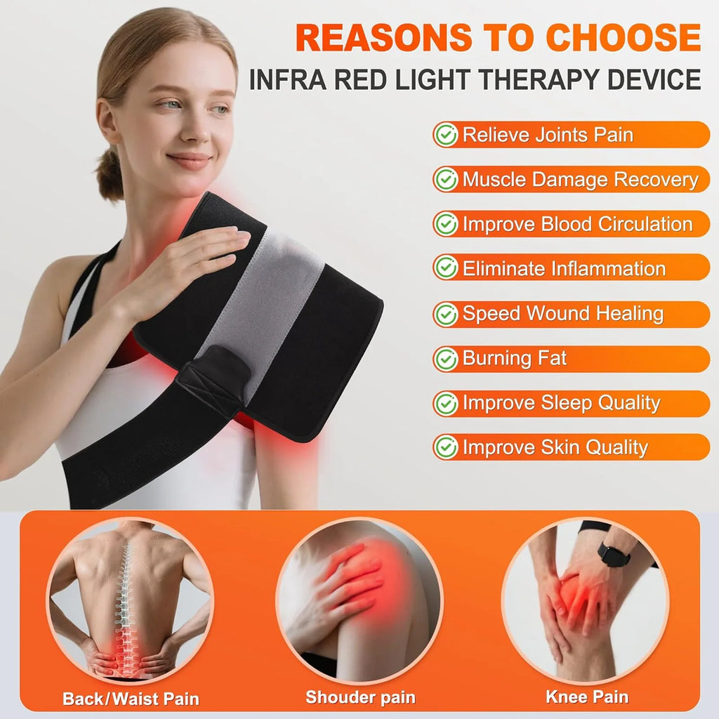 SMARTMAK 242 LED Red Light Therapy Belt 660nm 850nm Wrap Red Light Therapy Belt Qst