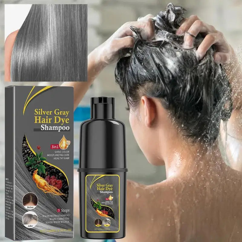 Hair Color Dye Shampoo – Black, Brown, Wine Red & Silver Hair Dye Shampoo Qme