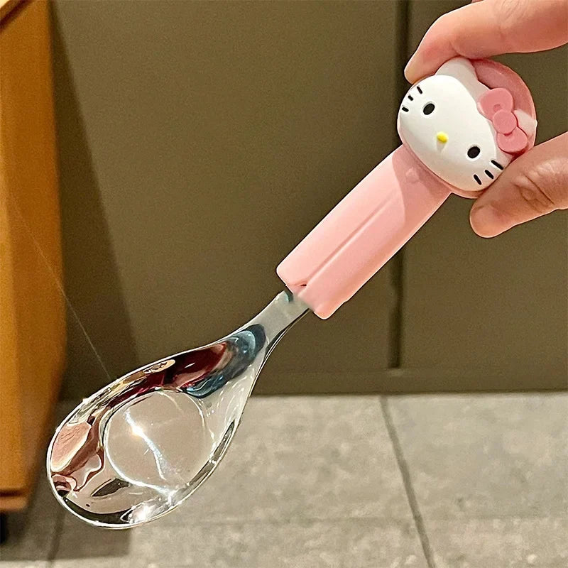 Hello Kitty 304 Stainless Steel Spoon – 9 Colors Character Kitchen Spoon Qme 1