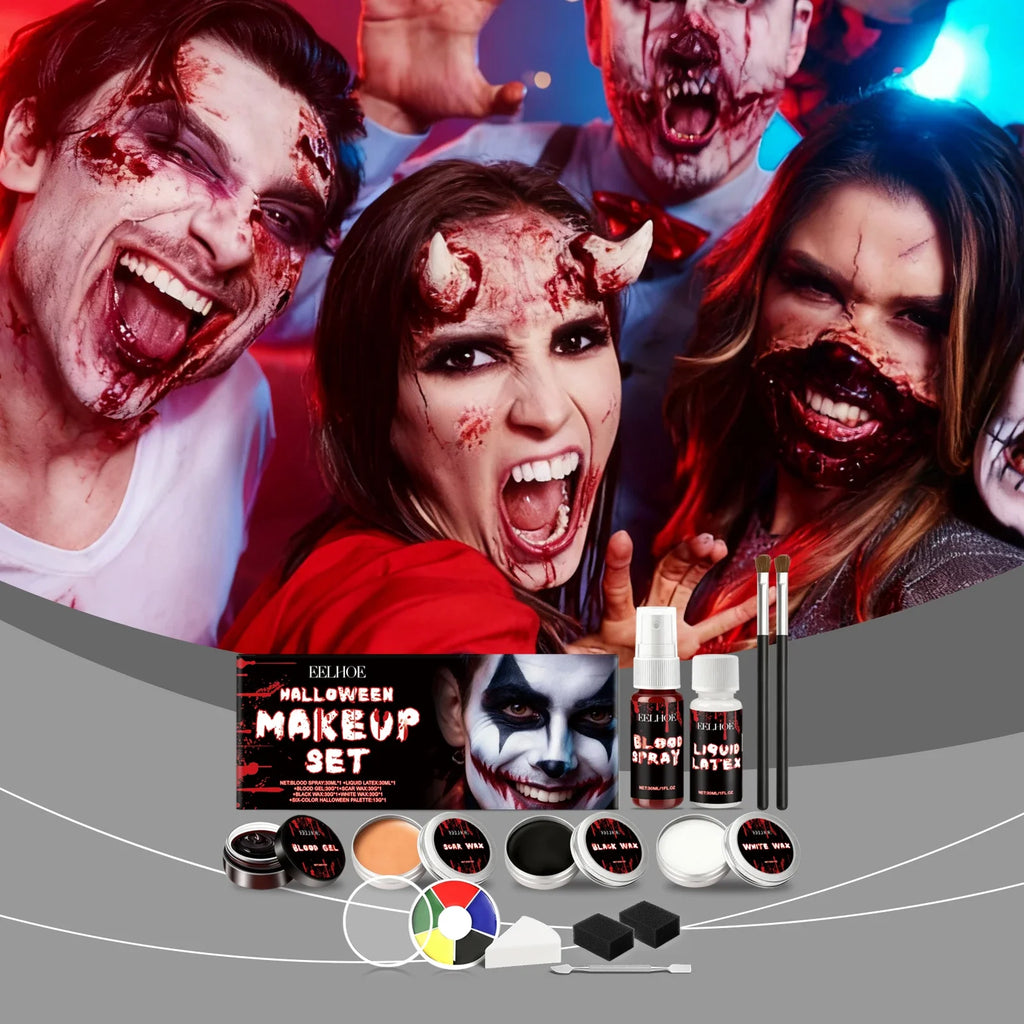 7-in-1 Halloween SFX Face & Body Paint Makeup Kit | Qme SFX Makeup Kit Qme