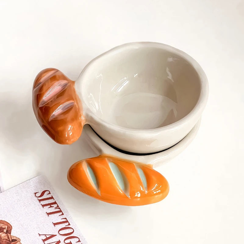 Ceramic Dipping Sauce Dish with Bread Handle – Condiment Bowl Ceramic Condiment Dish Qst