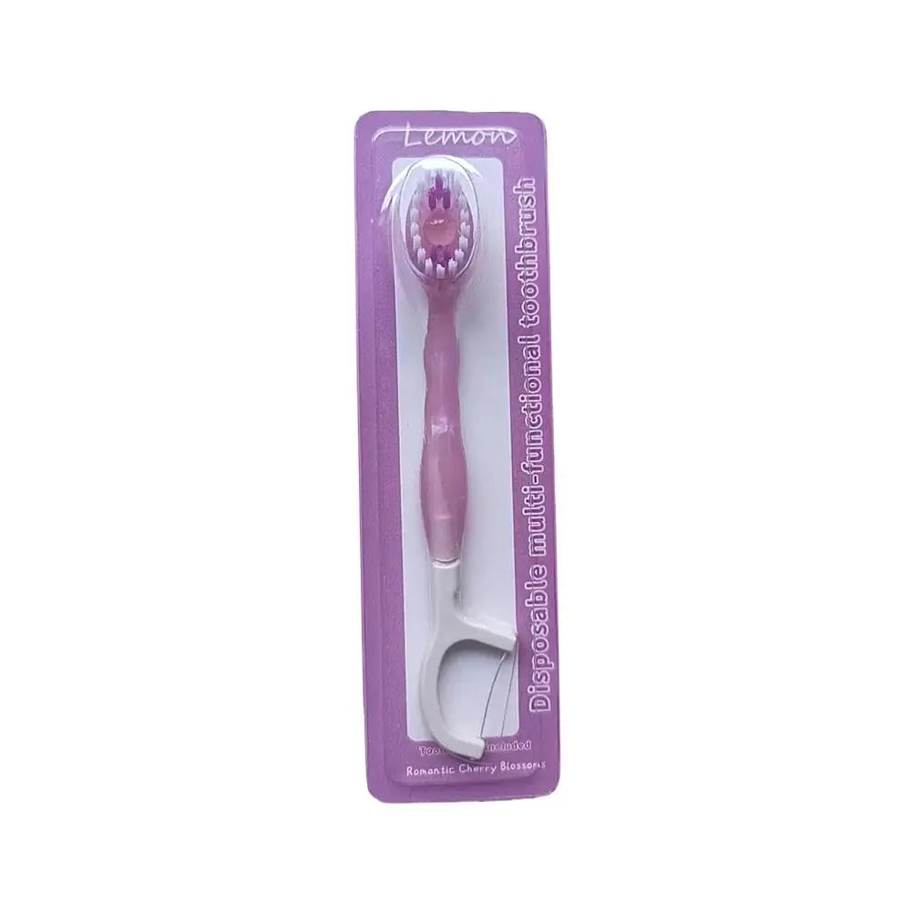 Portable Disposable Travel Toothbrush Set with Toothpaste Disposable Toothbrush Set Qme purple CN