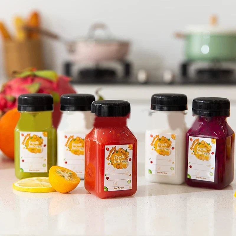 Reusable 120ml BPA-Free Bottles with Lids – Juice, Milk, Coffee Reusable Storage Bottles Qme