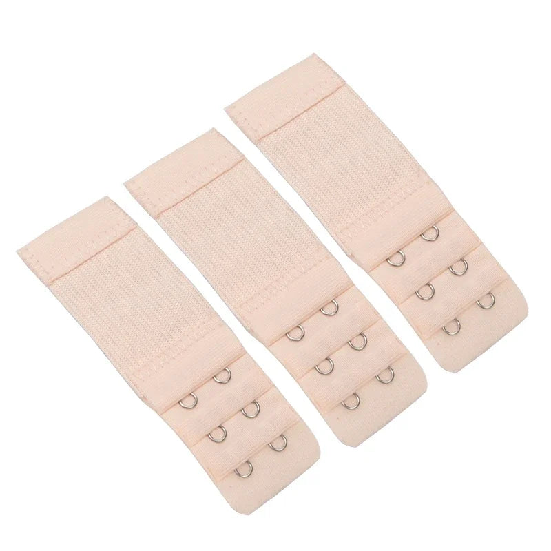 Women's Elastic Bra Extenders – 3-Row Hook, 4 Colors Bra Extender Qme light skin one size