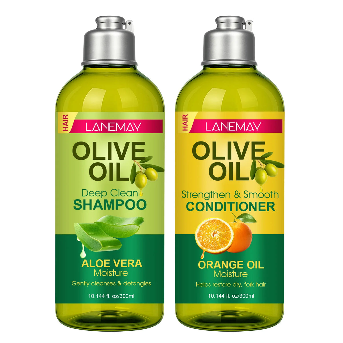 Olive Oil Shampoo & Conditioner Set | Aloe Vera 300ml Shampoo & Conditioner Set Qst 600ml