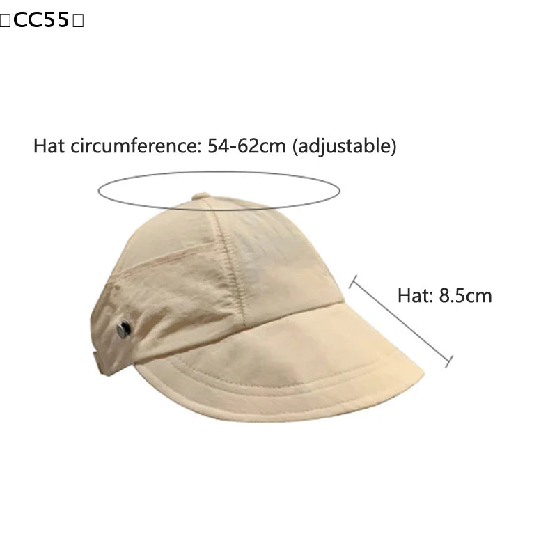 Foldable Wide Brim Ponytail Sun Hat – Women's Quick-Dry Visor Women's Sun Hat Qst
