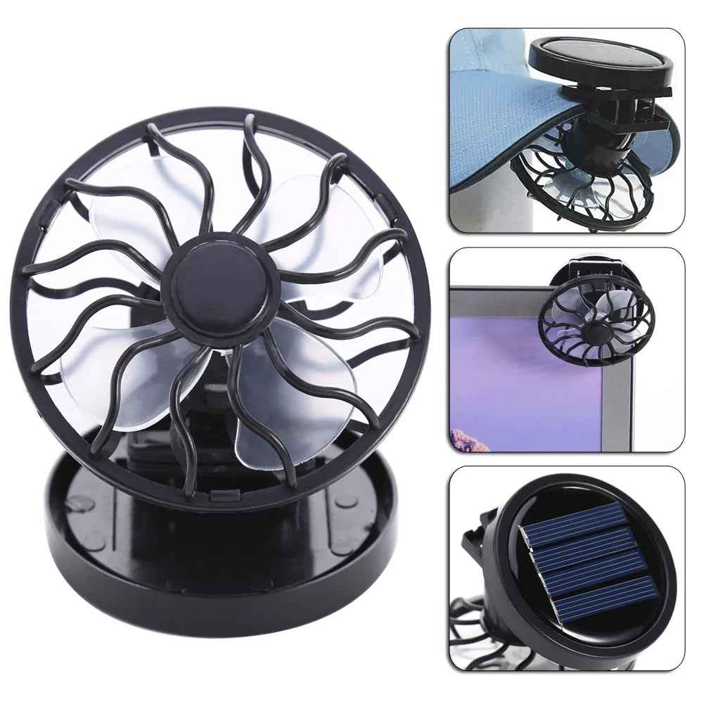 Portable Solar Powered Clip Fan – Camping & Hiking Cooler Solar Clip Fan Qme