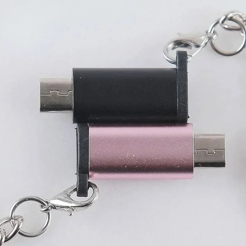 USB-C to Micro USB Adapter | Charge & Data Sync Connector USB Adapter Qme black 10pcs (No worries)