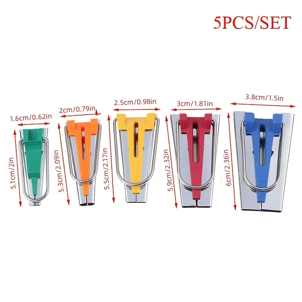 4-Piece Bias Tape Maker Set – Cloth Binding & Quilting Tool Bias Tape Maker Set Qme 5pcs