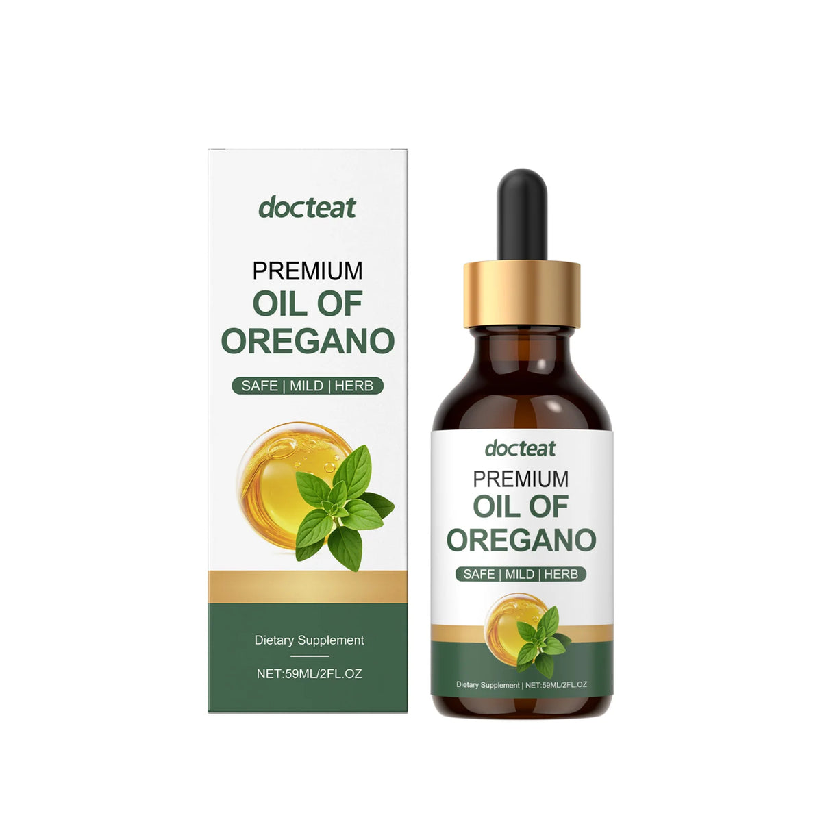 Docteat Oregano Oil Drops – Gut Health Supplement 59ml Herbal Supplement Drops Qst Default Title