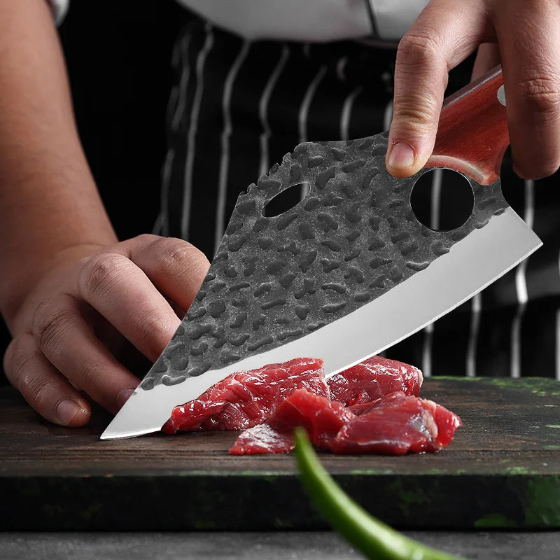 InLeung Forged Stainless Steel Cleaver & Boning Knife Kitchen Cleaver Knife Qst