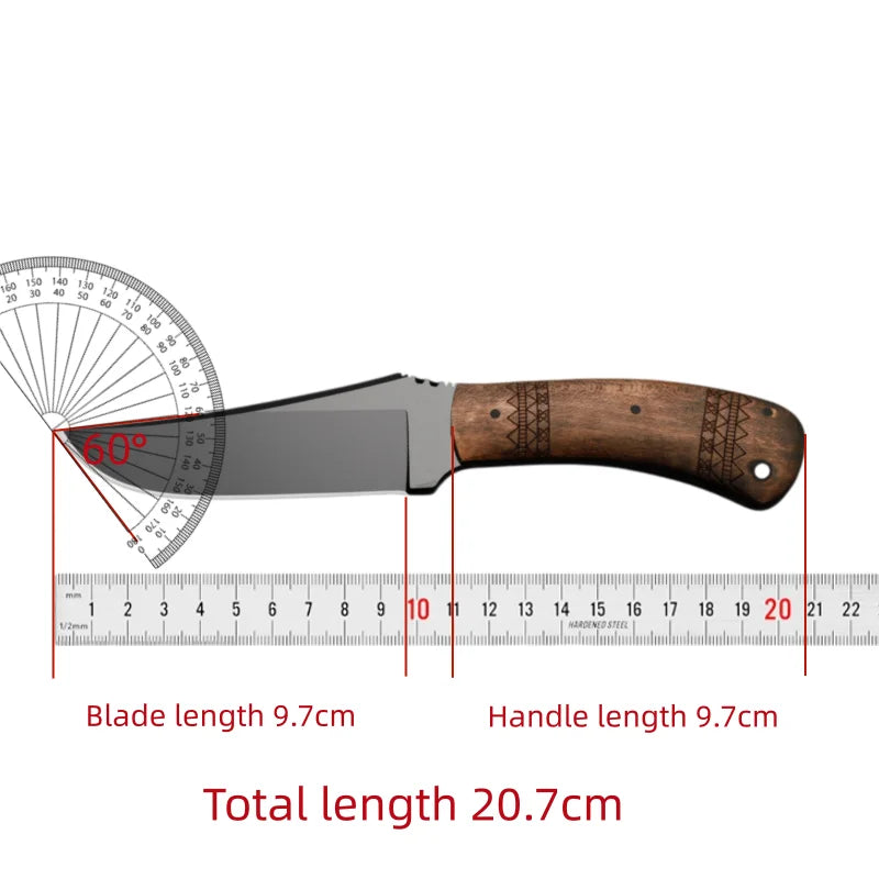 Outdoor Multi-Knife | Steel Blade & Wood Handle | Camping Gift Outdoor Multi-Knife Qst