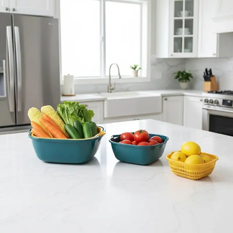 6-Pack Double Layer Drain Basket Kitchen Sink Organizer Kitchen Drain Basket Qst