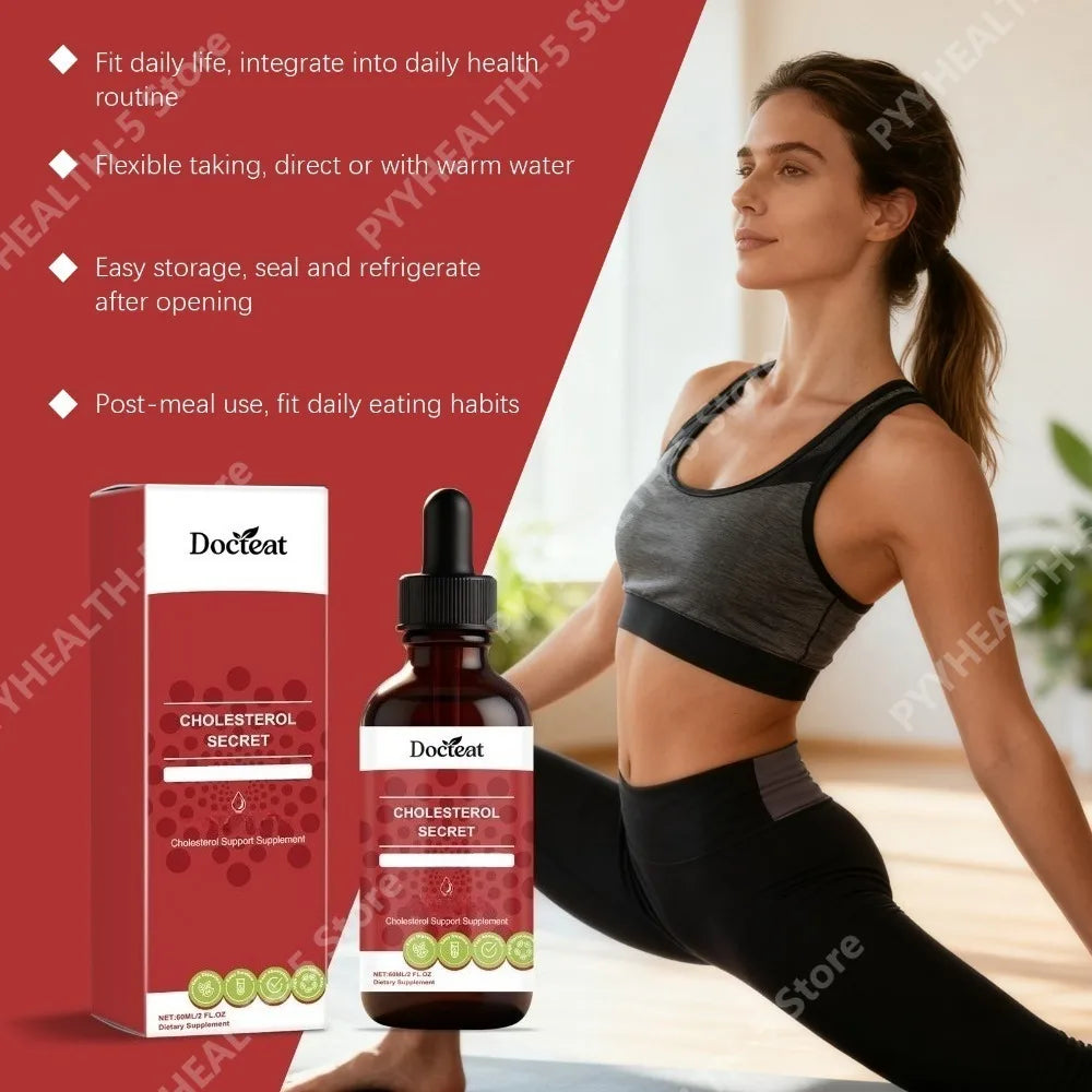 Docteat Cholesterol Support Drops – Artichoke, Hawthorn & Astragalus Herbal Supplement Drops Qst