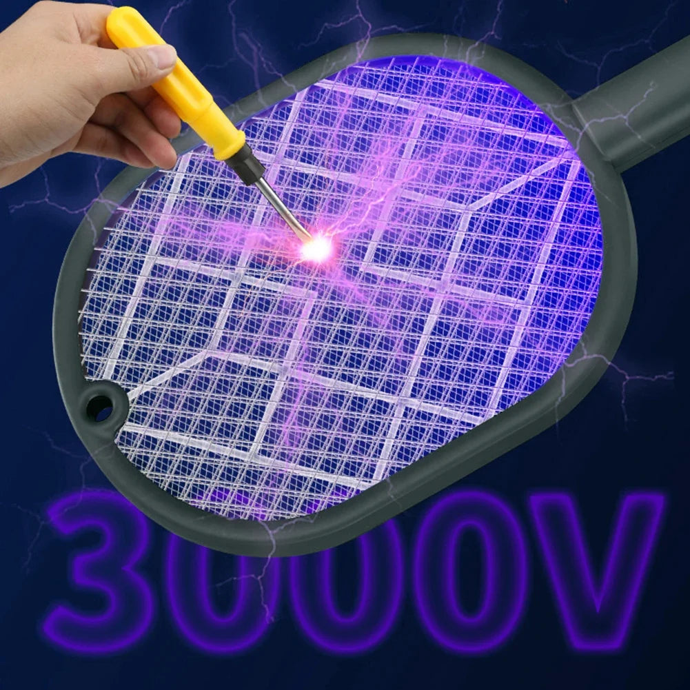 2-in-1 USB Rechargeable Electric Fly Swatter & Insect Killer Electric Fly Swatter Qme