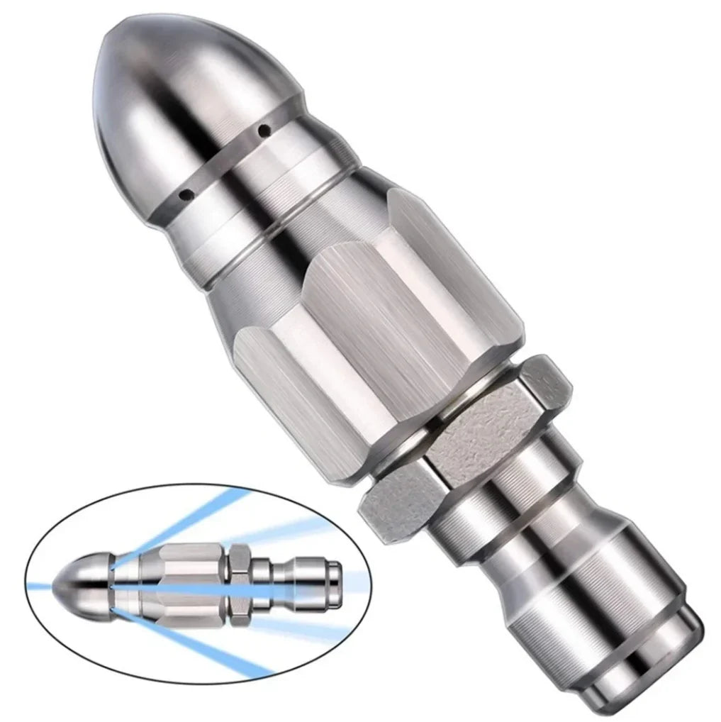1/4" Stainless Steel Water Jet Pressure Washer Sewer Nozzle Sewer Cleaning Nozzle Qme