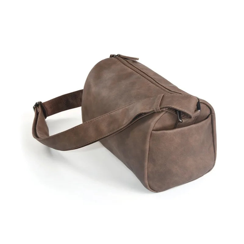 Men's Cylinder Crossbody Bag | Korean Minimalist Sling Crossbody Sling Bag Qme