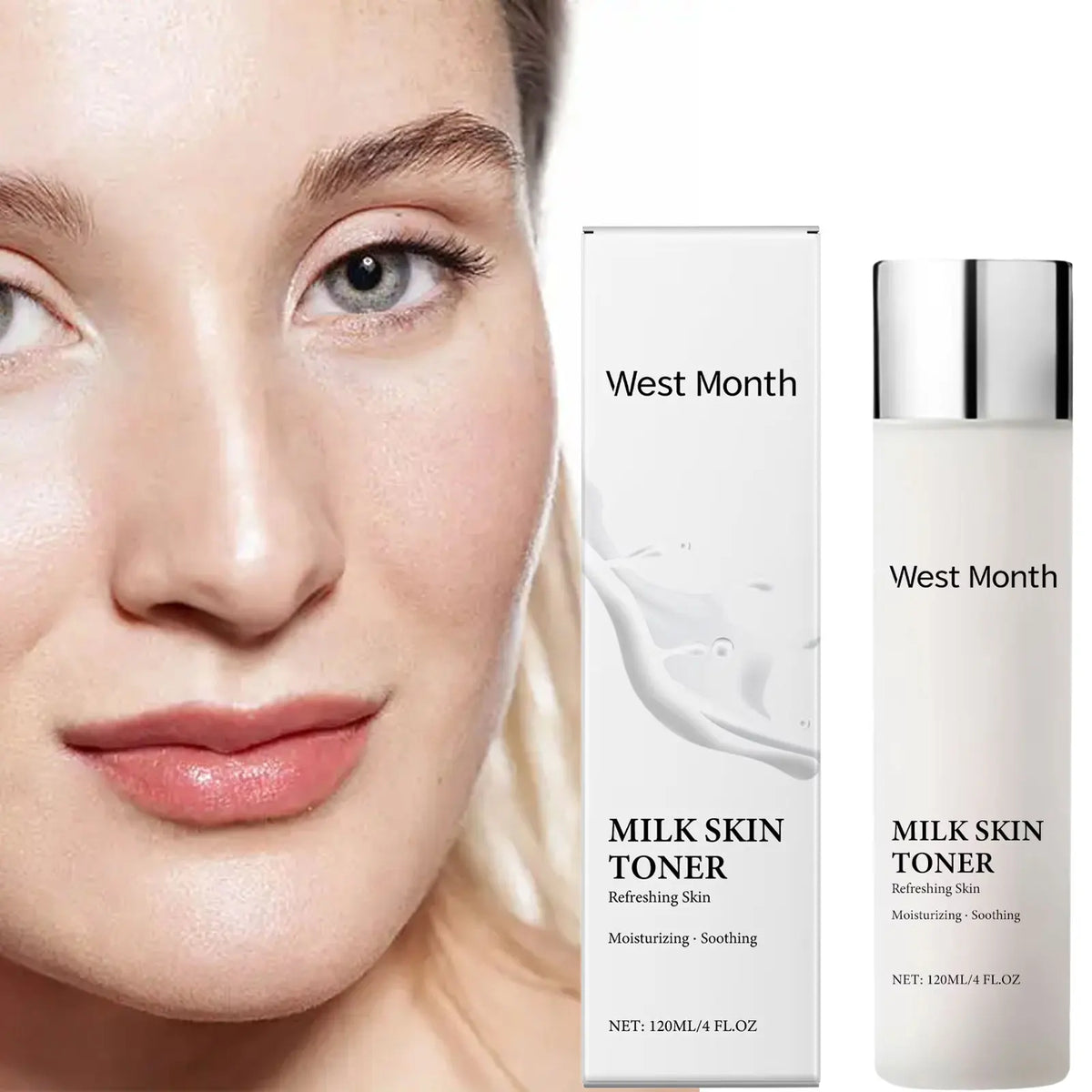 WEST MONTH Milk Skin Toner 4oz – Moisturizing Niacinamide Toner Facial Toner Qst
