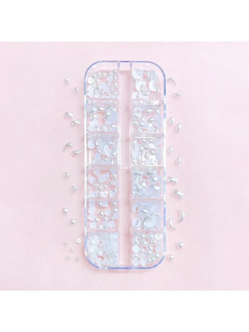 Moon Heart Pearl Glitter Nail Art Decorations – DIY Jewelry Set Nail Art Decoration Qme 1 PCS