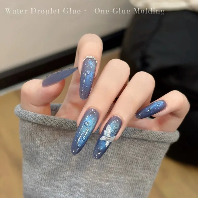 Qme Water Drop Nail Gel 3D Crystal Dew Effect No Wipe Top Coat 3D Nail Gel Top Coat Qme