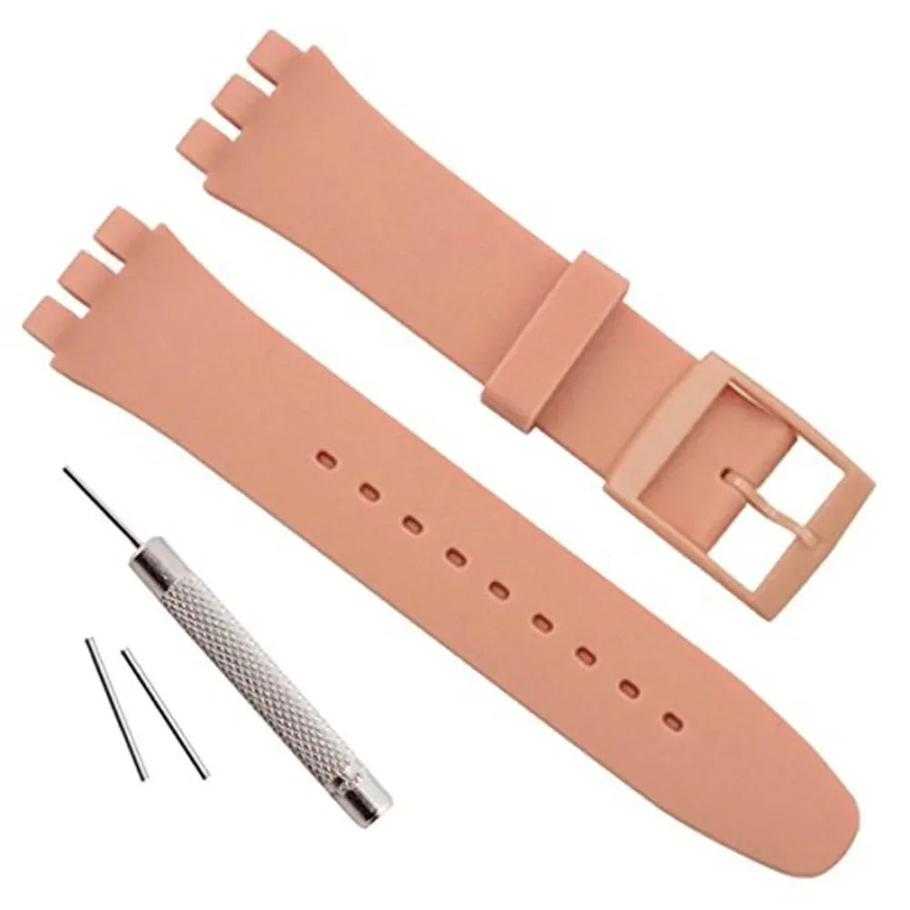 Soft Silicone Swatch Watch Strap – 17 Colors, 12–20mm Silicone Watch Strap Qme