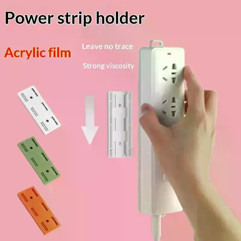 No-Drill Adhesive Power Strip Holder – Wall Mount Space Saver Wall Mount Holder Qme