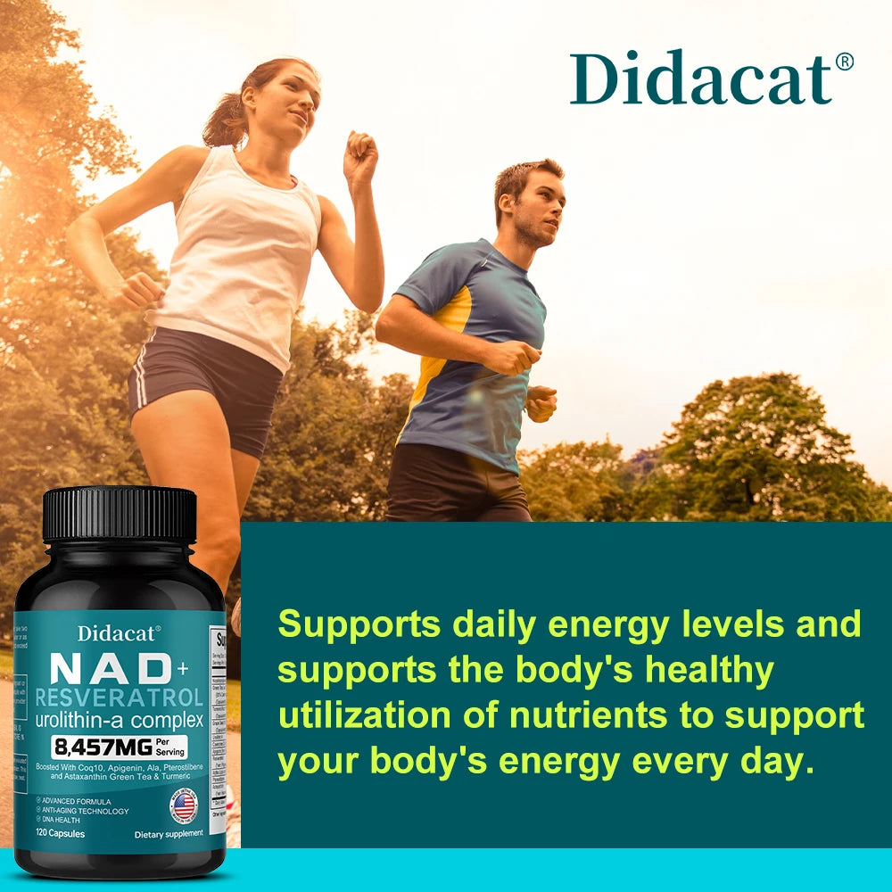 NAD+ & Resveratrol Capsules – Energy & Cellular Skin Support Wellness Supplement Qst