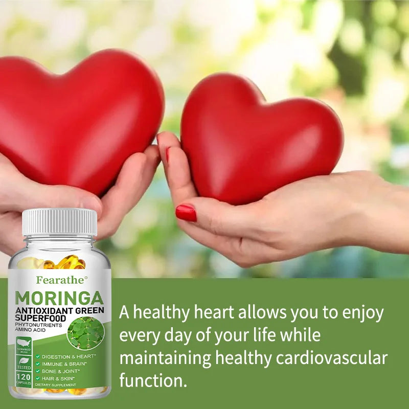 Organic Moringa Capsules – Antioxidant Superfood Supplement Herbal Supplement Qst