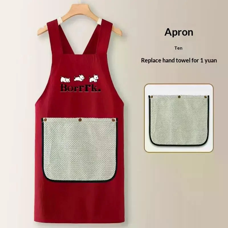 Oil-Proof Waterproof Cooking Apron for Men & Women Kitchen Apron Qme