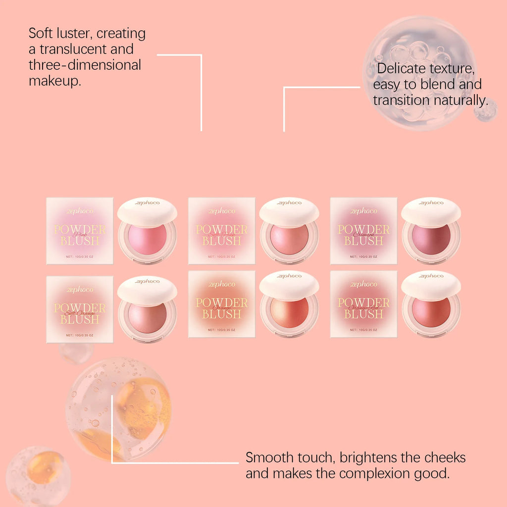 Zephoco Silky Moisturizing Blush – Hydrating Pigmented Glow Face Blush Qst