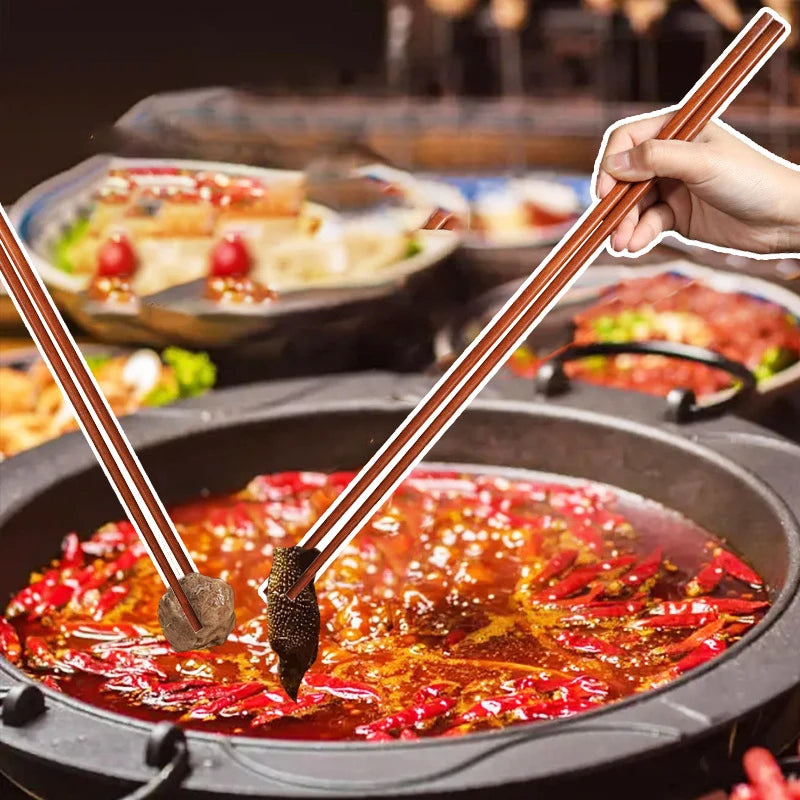 Long Wooden Chopsticks for Hot Pot & Noodles – 32cm & 42cm Wooden Chopsticks Qst
