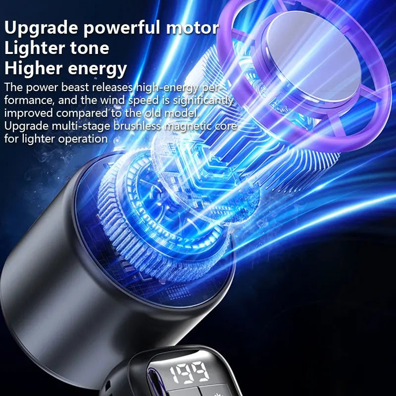 Portable USB Rechargeable Handheld Fan – Brushless Turbo Cooler Handheld Fan Qst