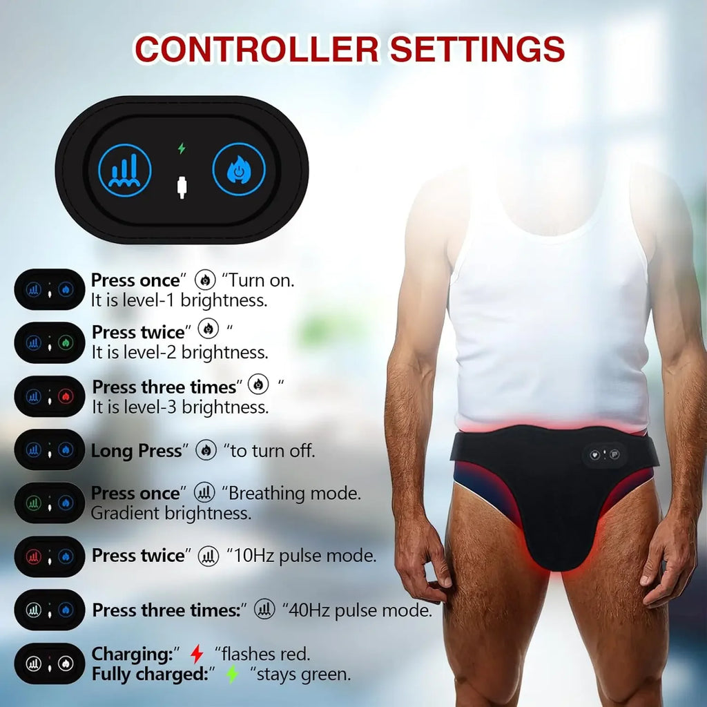 Red Light Therapy Wrap for Men – 660nm & 850nm LED Pad Red Light Therapy Device Qst