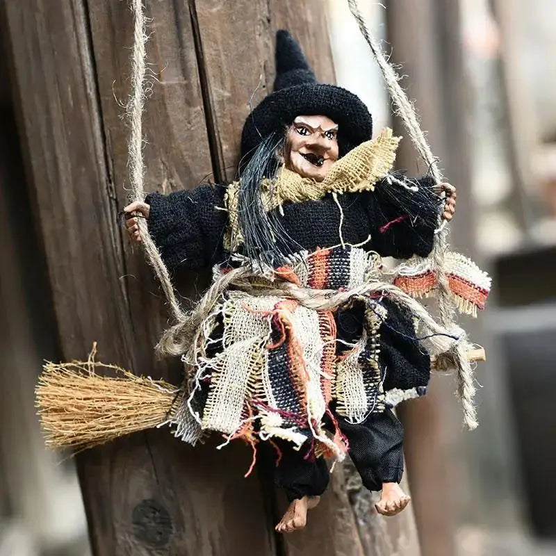 Witch Doll Hanging Halloween Decor – Flying Ghost Pendant Halloween Hanging Decor Qme