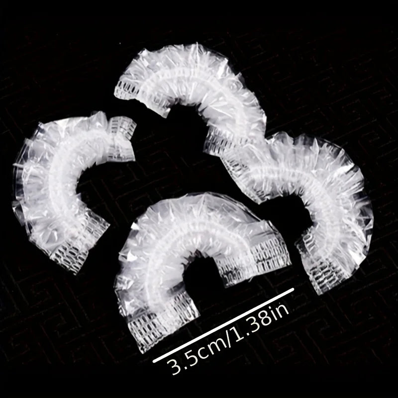Disposable Clear Earmuffs 100 Pack – Shower & Hair Color Protection Disposable Ear Protection Qme