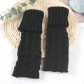 Kids Twist Knitted Leg Warmers – Baby Girls Cute Knee Socks Kids Leg Warmers Qme black 38cm or 14.96inch