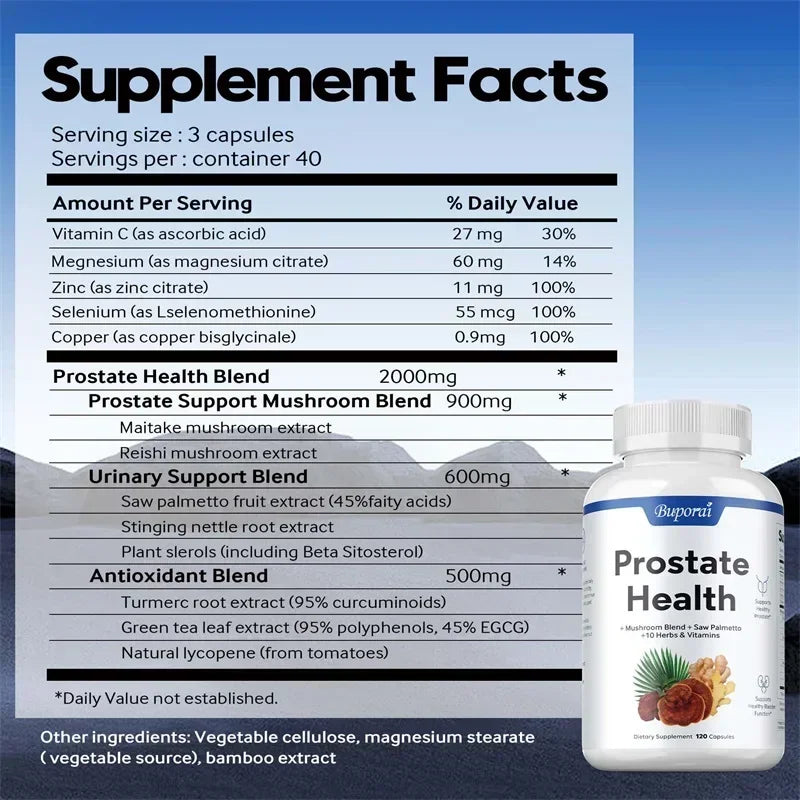 Saw Palmetto Prostate & Urinary Support Supplement for Men Men's Wellness Supplement Qst