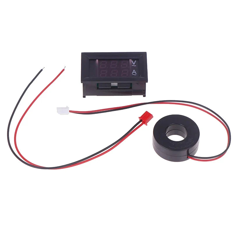 AC 50–500V Digital LCD Voltmeter Ammeter 10A 50A 100A Digital Panel Meter Qme