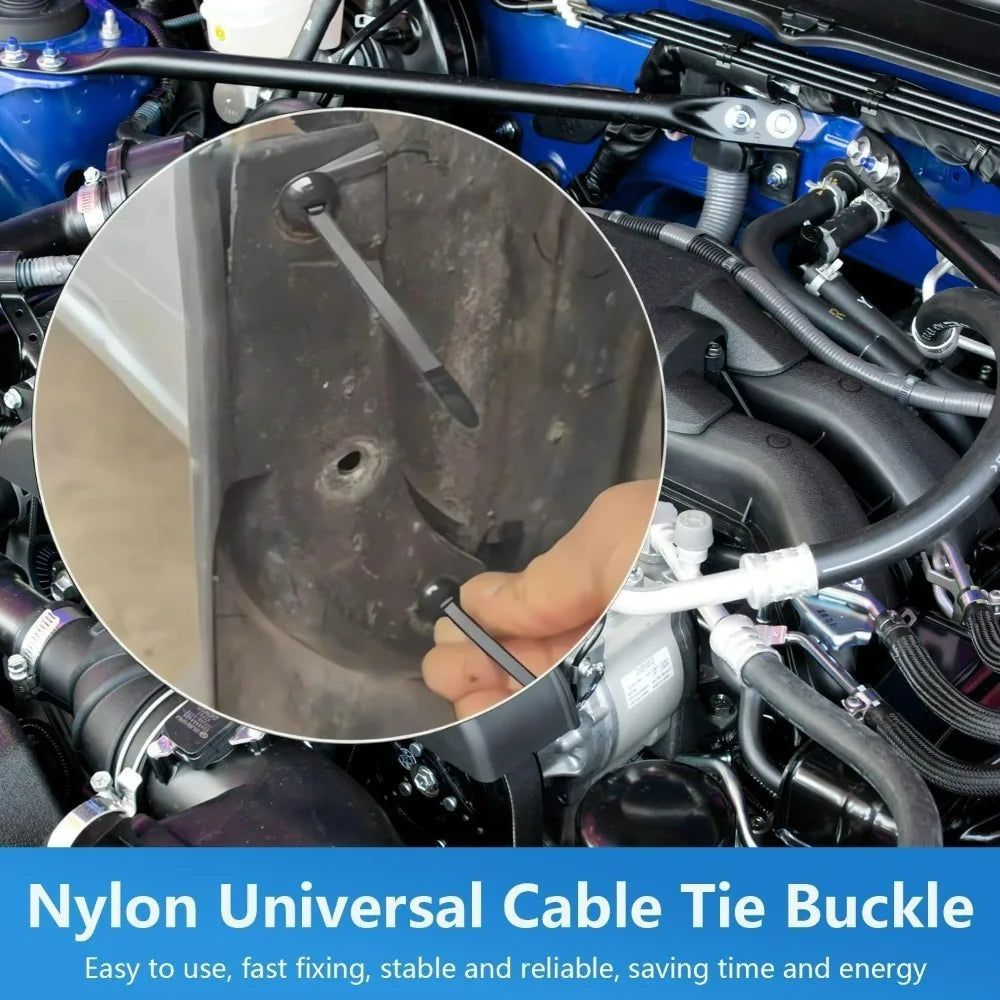 Nylon Self-Locking Cable Ties Car Panel & Wire Organizer Nylon Cable Ties Qme