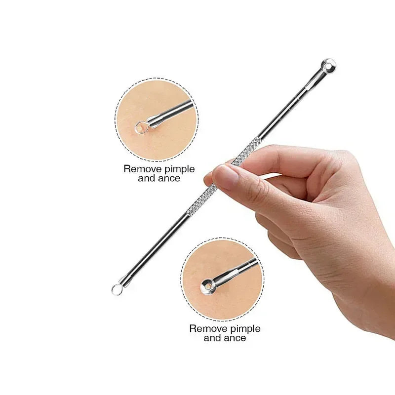 Blackhead Comedone Extractor Tool Set – 4-Piece Pore Cleaner Skin Care Tool Set Qme