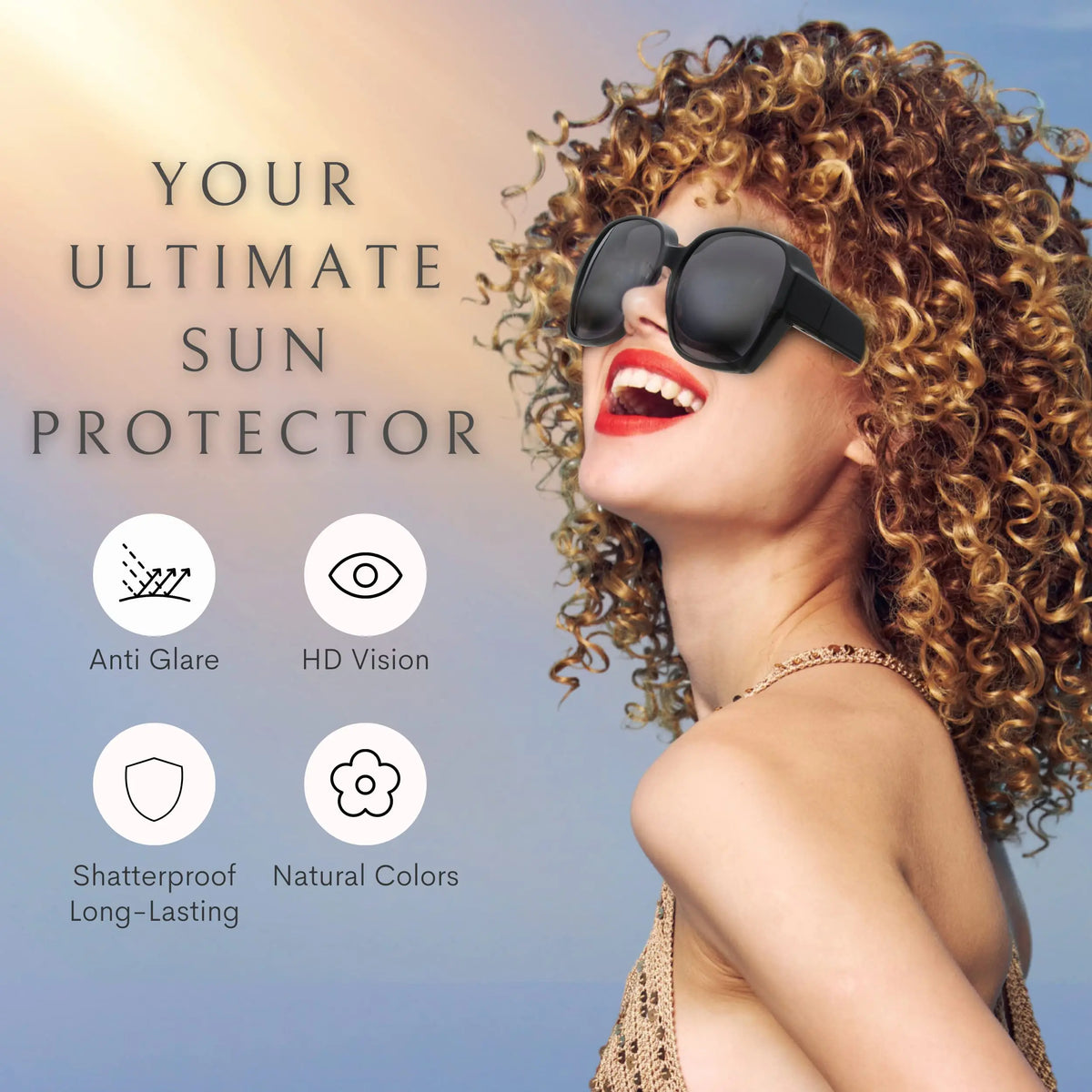 VOPHA 2-Pack Oversized Fit-Over Sunglasses UV400 Unisex Fit-Over Sunglasses Qst