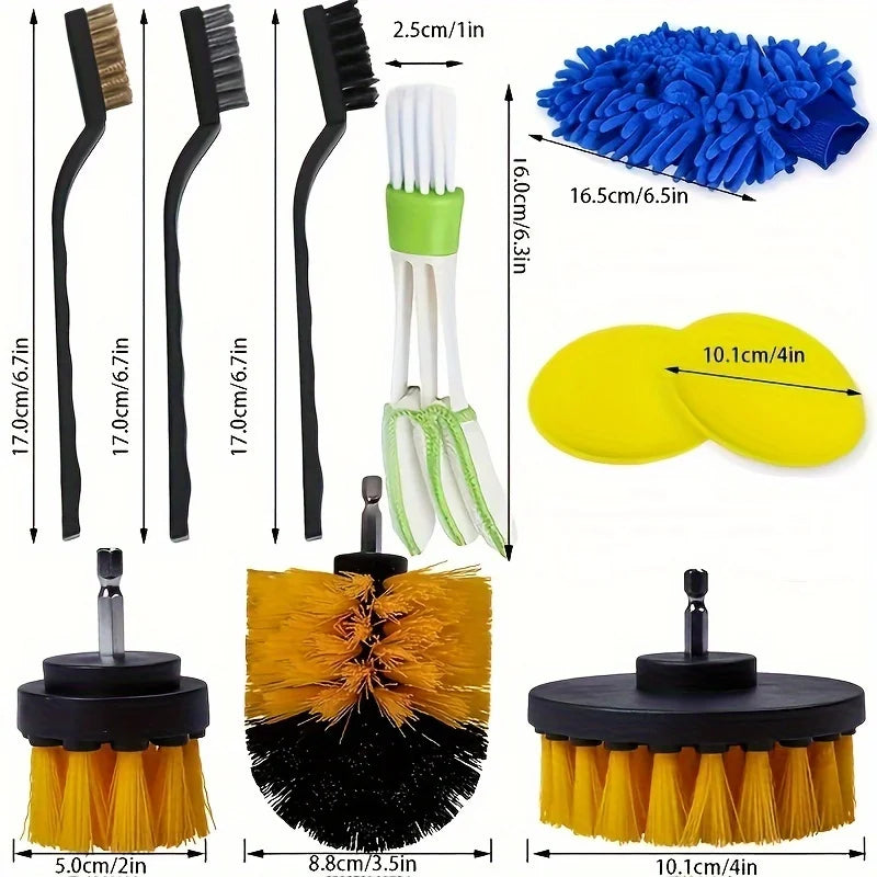 Car Interior Cleaning Brush Set – Wheel Hub & Vent Detailing Car Detailing Brush Set Qme