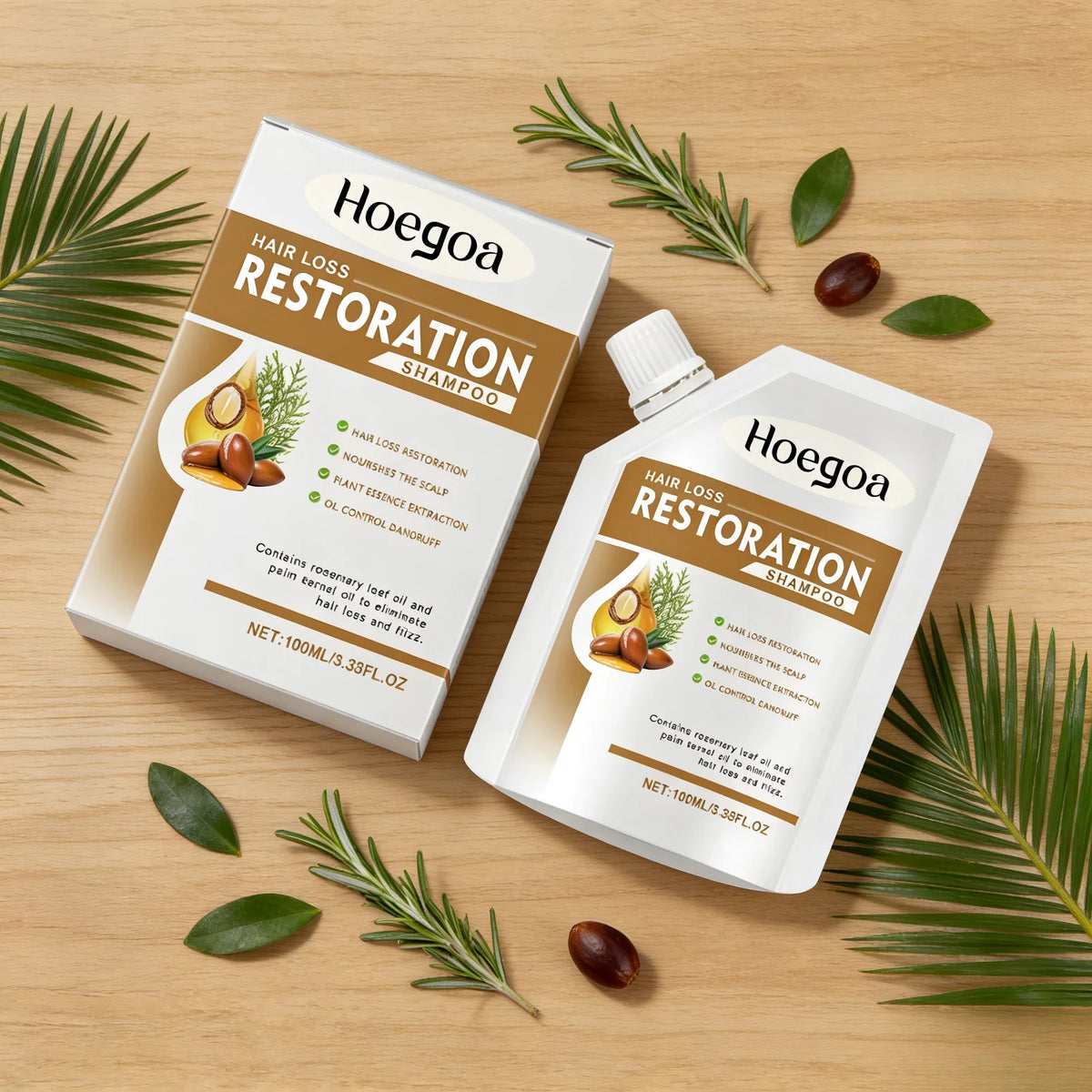 HOEGOA Rosemary Shampoo – Oil Control, Anti-Frizz & Volume Hair Growth Shampoo Qst