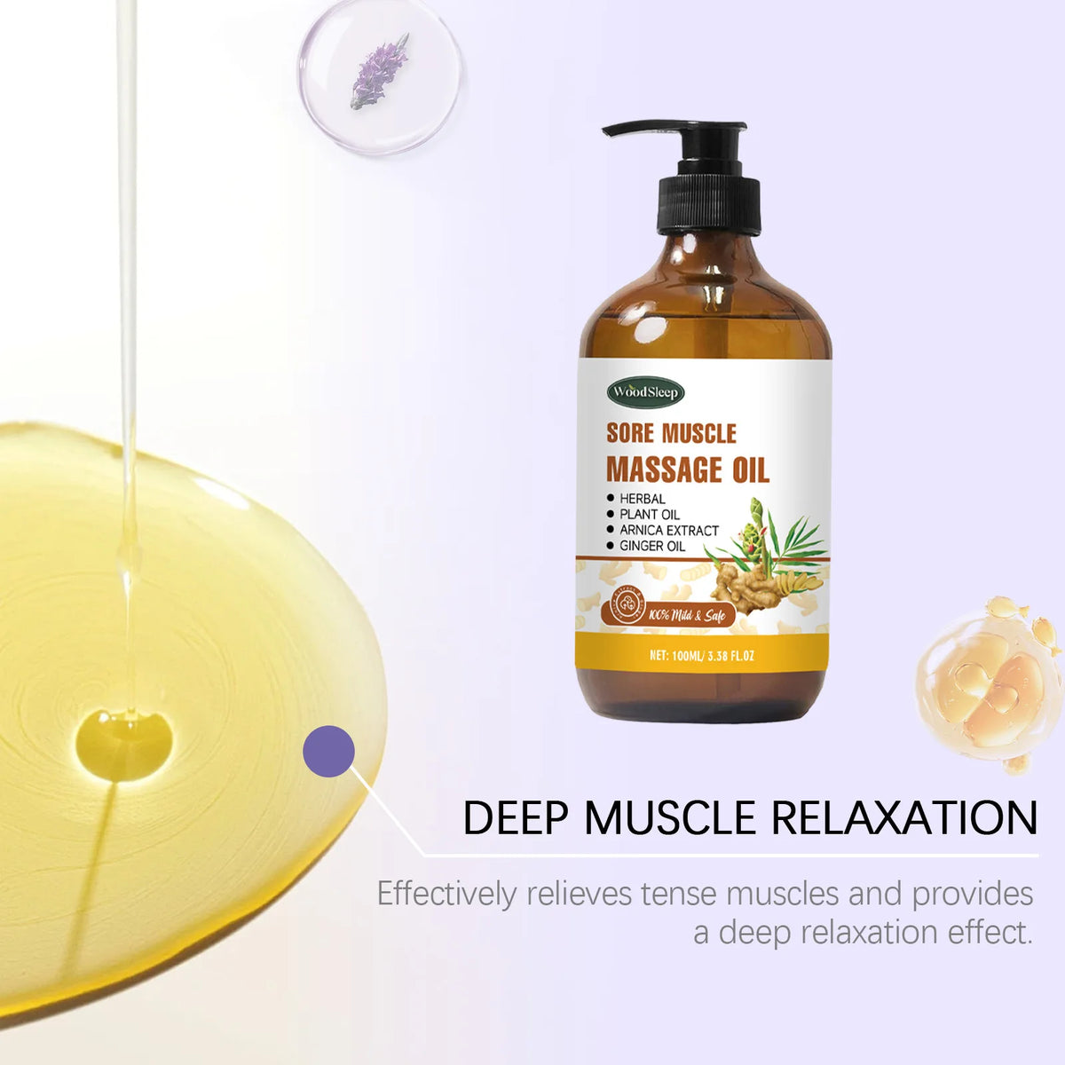 WoodSleep Natural Ginger Massage Oil – Body, Hair & Face Massage Oil Qst