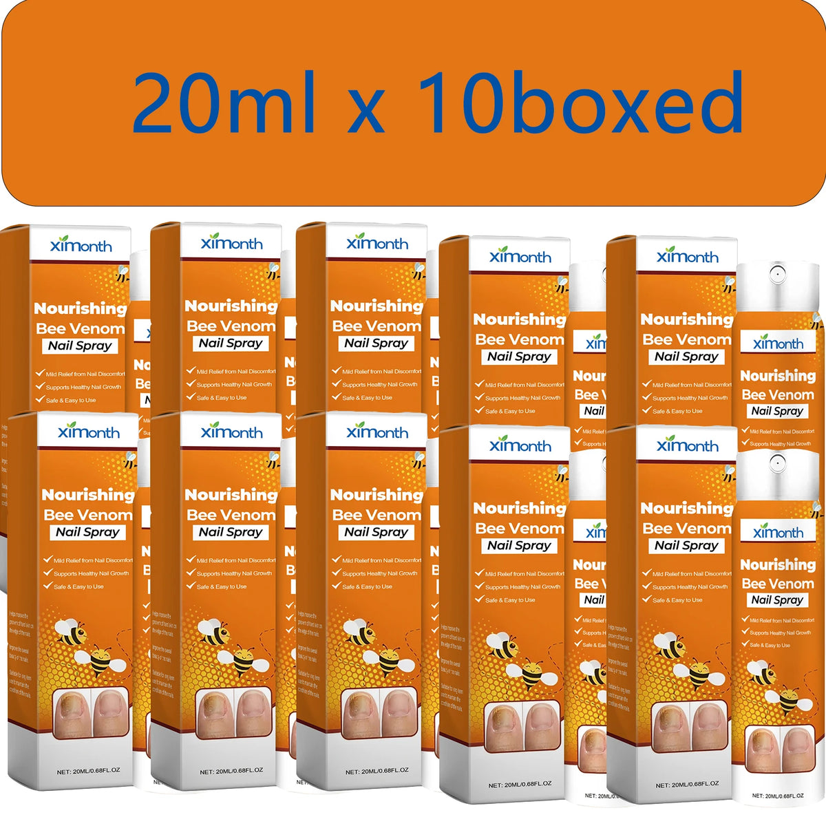 Ximonth Bee Venom Nail Nourishing Spray 20ml – Nail Care Nail Care Spray Qst 20ml x 10boxed
