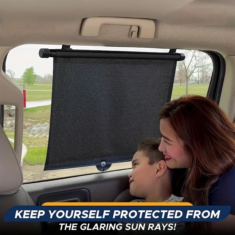 Retractable Car Sunshade | UV-Blocking, Easy Install Car Sunshade Qme