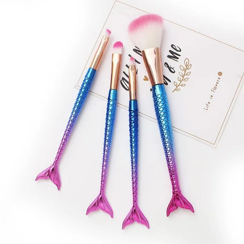 4-Piece Soft Makeup Brush Set – Foundation, Blush & Eye Shadow Makeup Brush Set Qme