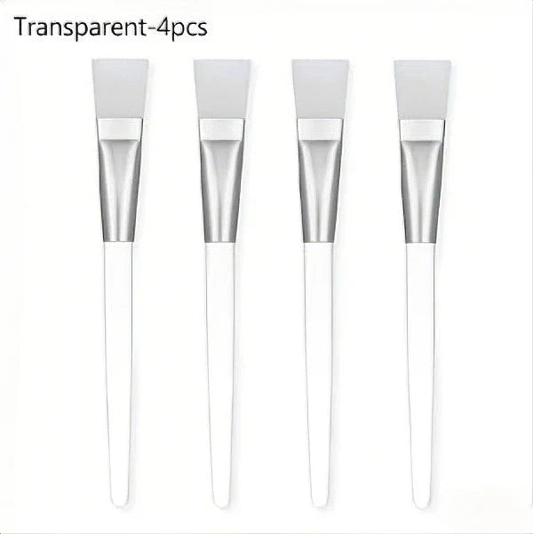 Soft Bristle Facial Mask Brush – Crystal Rod Applicator Mask Applicator Brush Qme 4pcs-Transparent