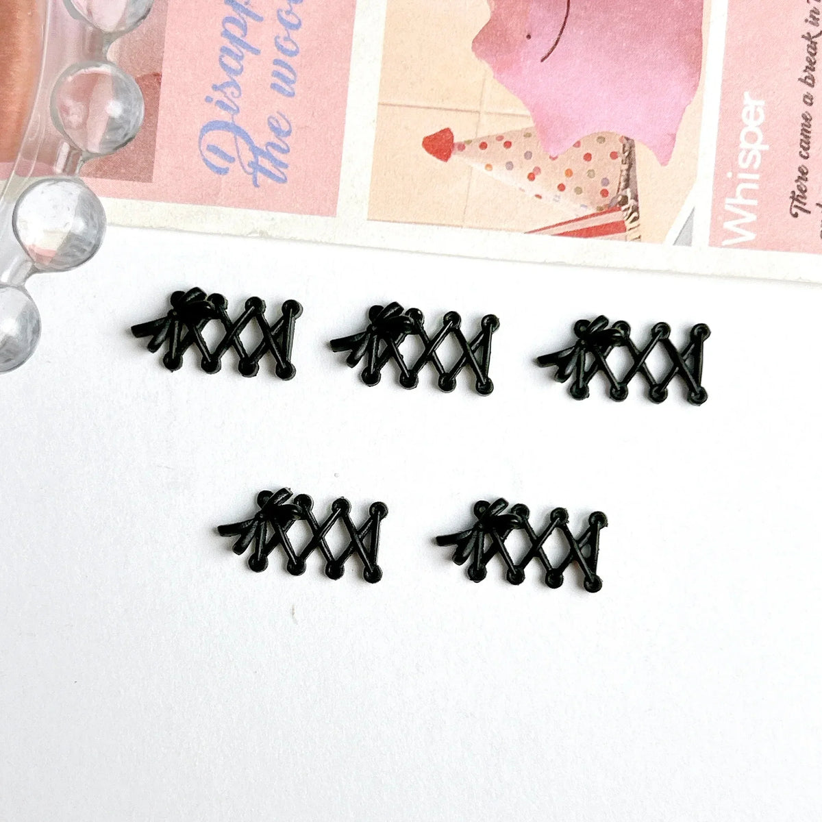 3D Macaron Bow Resin Nail Charms | DIY Nail Art Decorations Nail Art Charms Qme Black 30PCS